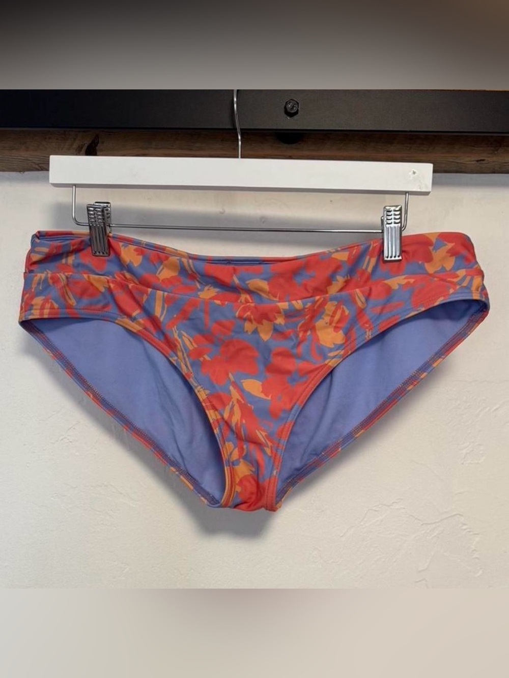 Prana Lavender Swim Bottoms with Orange and Yellow Floral Pattern